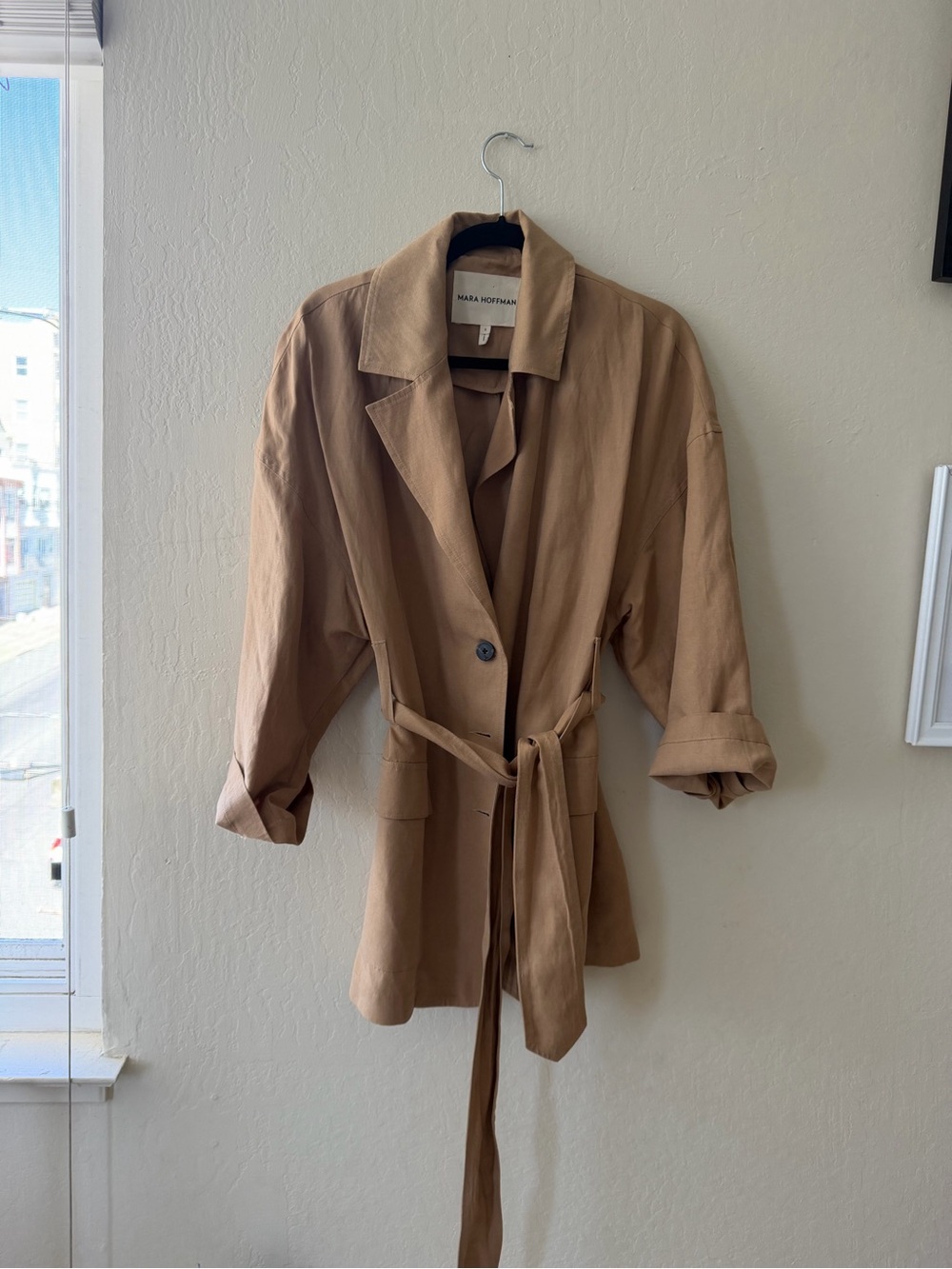 Mara Hoffman Camel Belted Trench Coat